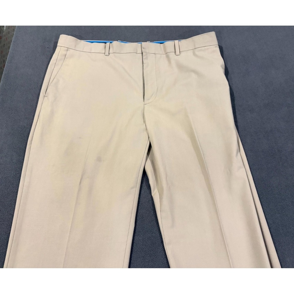 Axist Chino Pants Men 36x30 Beige Flat Front Mid Rise Straight Leg Slash Pockets - Picture 2 of 16